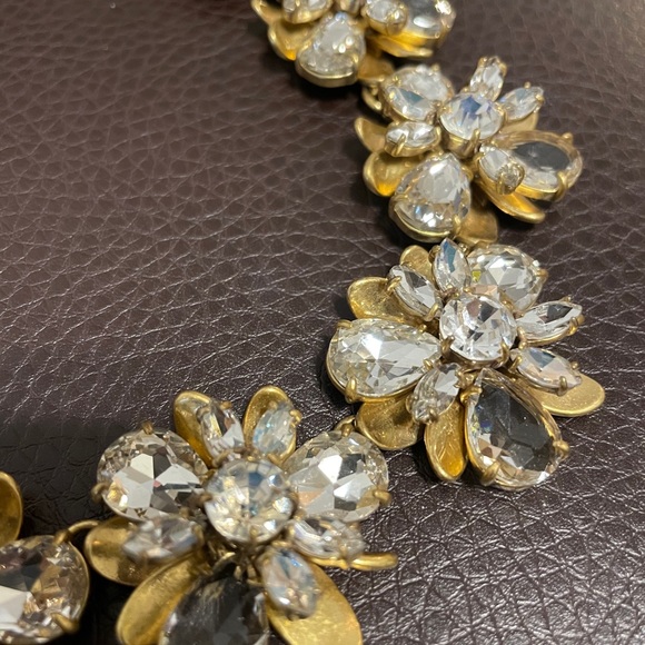 Crystal and Gold Flower Statement Necklace J. Crew - Picture 5 of 6